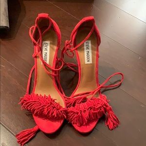 Steve Madden red suede sandals